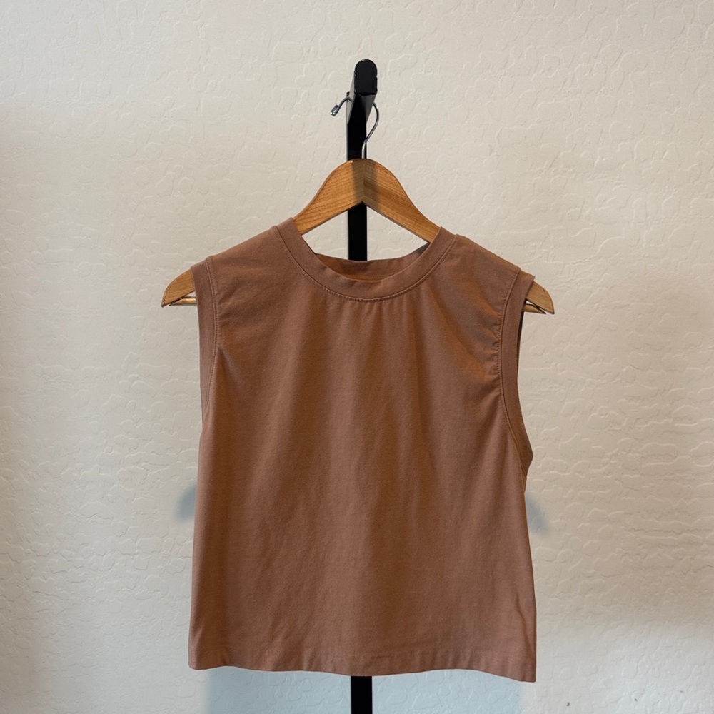 a new day Sleeveless Tan Muscle Tee